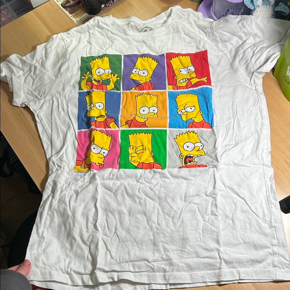 White Simpson T-Shirt with Bart